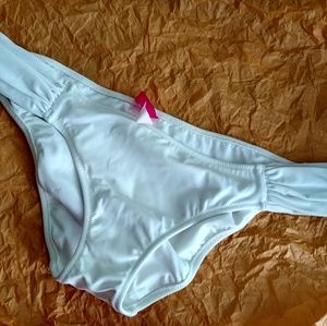 Victoria's Secret Ruched Side White Bikini Bottom
